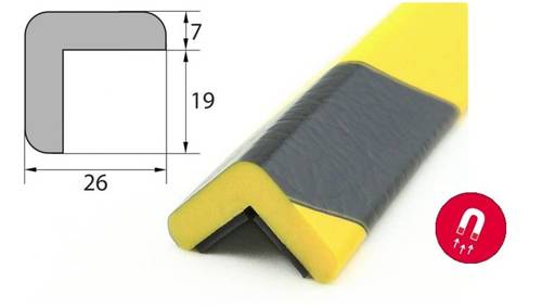 Elastyczny magnetyczny profil ostrzegawczo-ochronny KNUFFI typ E (1000 mm)